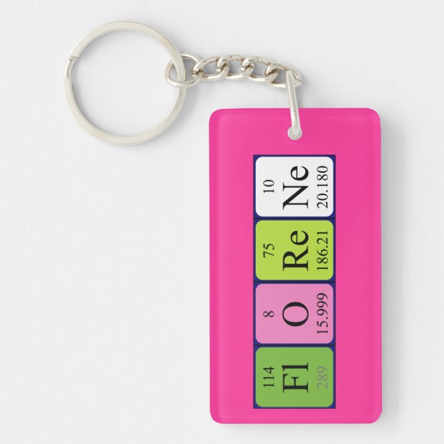 Florene periodic table name keyring (Front)