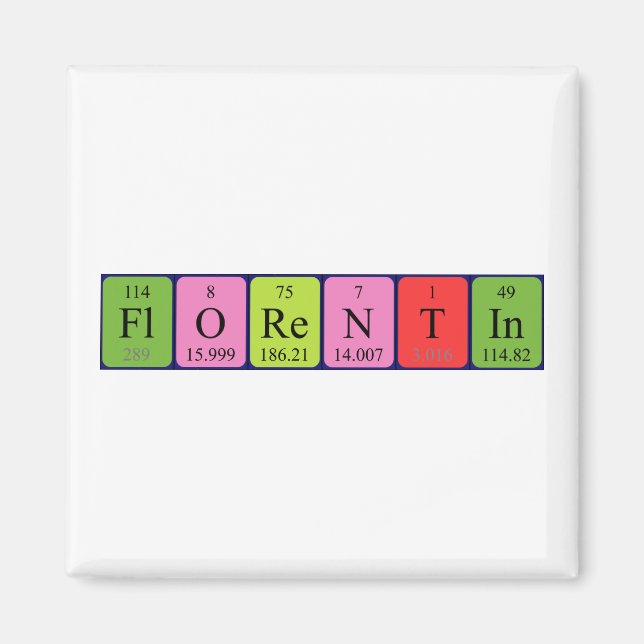 Florentin periodic table name magnet (Front)
