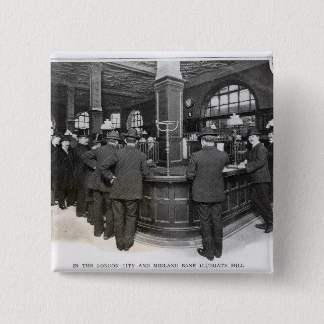 Florentine Bank 2 Inch Square Button (Front)