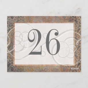 Florentine Elegance Tuscan Damask Table Number Postcard