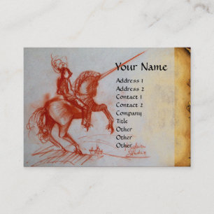 FLORENTINE KNIGHT ON HORSEBACK Monogram pearl Business Card