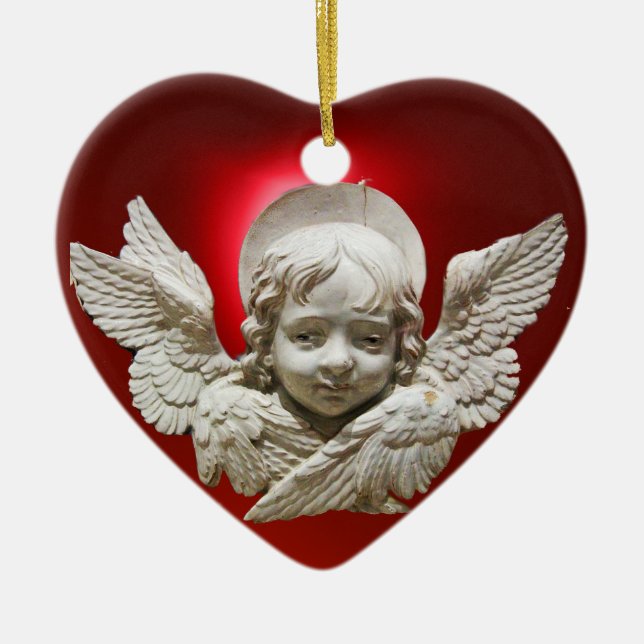 FLORENTINE RENAISSANCE ANGEL CERAMIC ORNAMENT (Front)