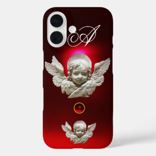 FLORENTINE RENAISSANCE ANGEL Red Ruby Monogram iPhone 16 Case