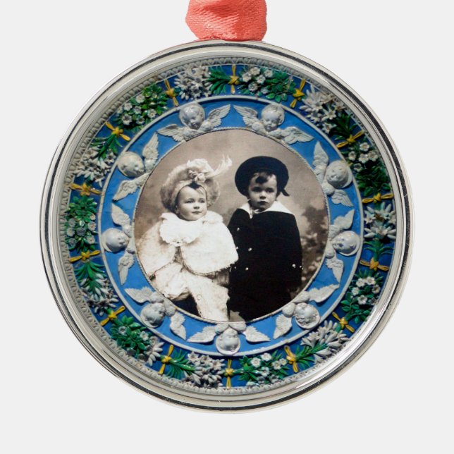 FLORENTINE RENAISSANCE  ANGELS , PHOTO TEMPLATE METAL ORNAMENT (Front)