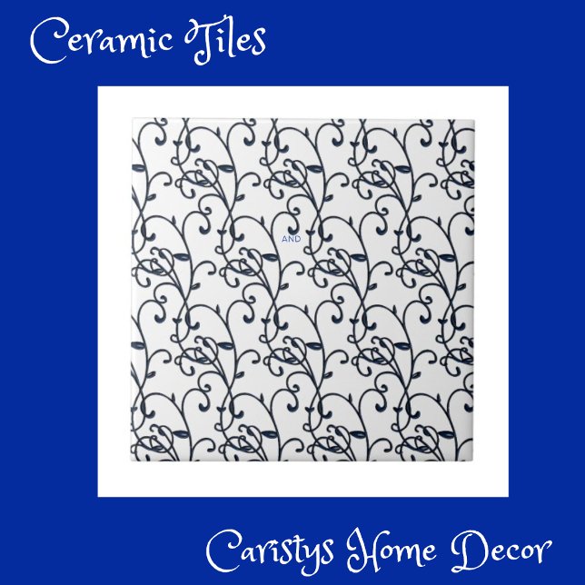 Florentine Renaissance Blue and White Ornate  Tile (Creator Uploaded)