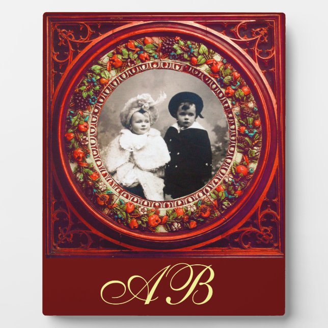 FLORENTINE RENAISSANCE FRUITS MONOGRAM PLAQUE (Front)