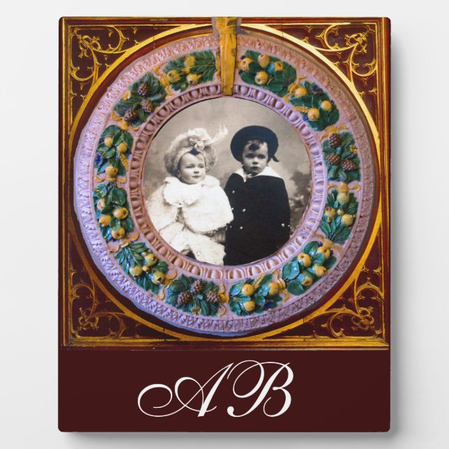 FLORENTINE RENAISSANCE FRUITS MONOGRAM PLAQUE (Front)