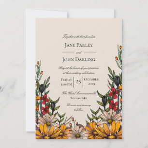 Flores d'automne riches Faire-part de mariage