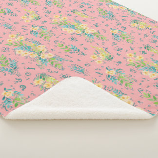 Flores de Cereza Sherpa Blanket