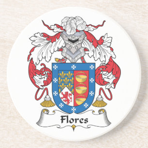 Flores Family Crest Coaster