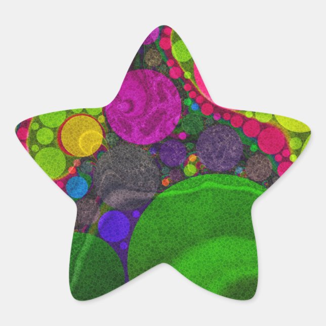Florescent Abstract Huge Dots Star Sticker (Front)