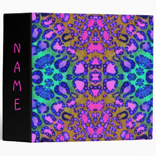 Florescent Cheetah Print Pattern Avery Binders