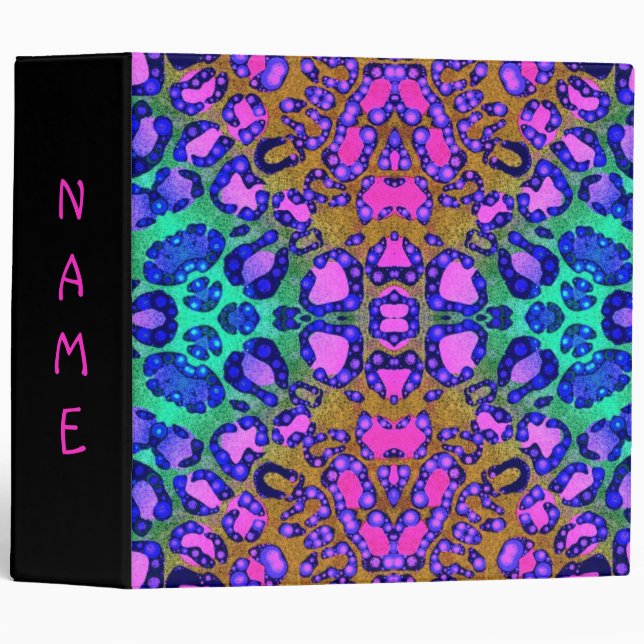 Florescent Cheetah Print Pattern Avery Binders (Front/Spine)