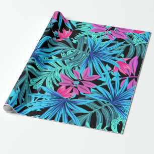 Florescent palm leaves wrapping paper