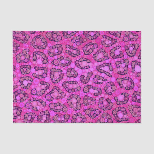 Florescent Pink Cheetah Pattern Tissue Paper (Front)
