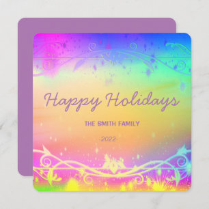 Florescent purple Christmas background Holiday Car