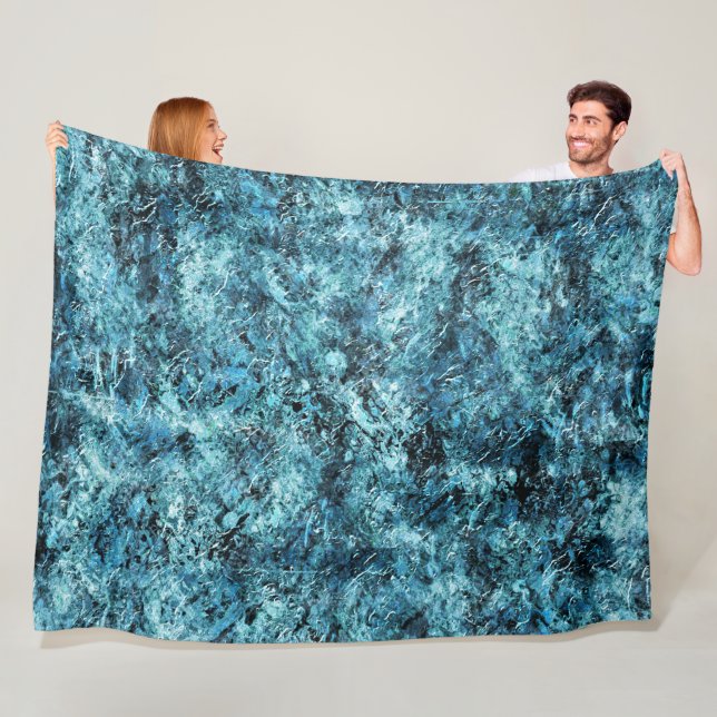 Floresta azul sob nevasca ou vidro trincado fleece blanket (In Situ)