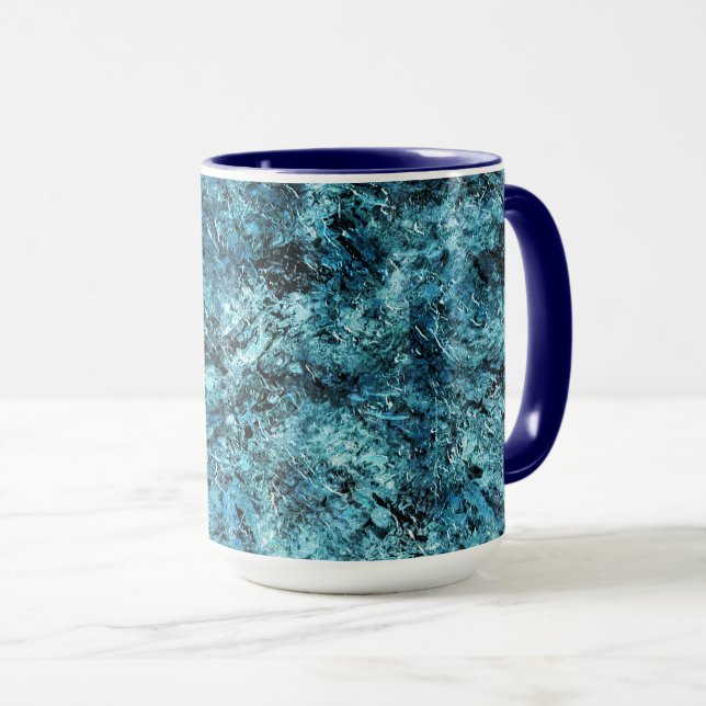 Floresta azul sob nevasca ou vidro trincado mug (Front Right)