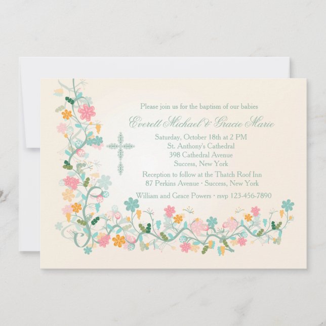 Floret Corner Invitation religieuse (Devant)