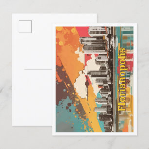 Florianopolis Brazil Pop Art Travel Illustration Postcard