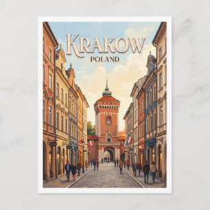 Florianska Street Krakow Poland Postcard