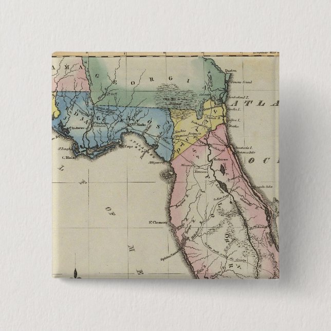 Florida 11 2 inch square button (Front)