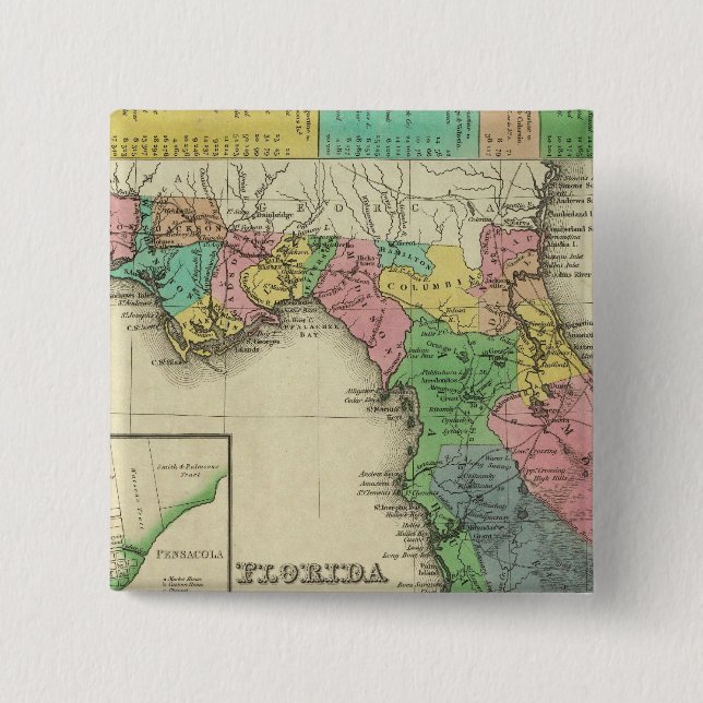Florida 11 2 inch square button (Front)