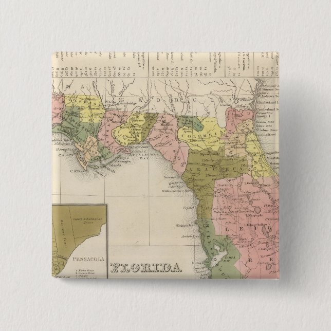 Florida 12 2 inch square button (Front)
