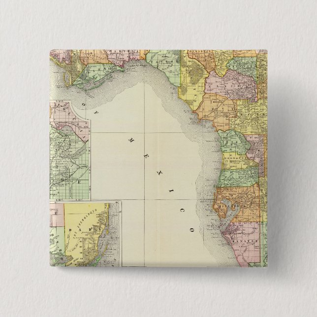 Florida 13 2 inch square button (Front)