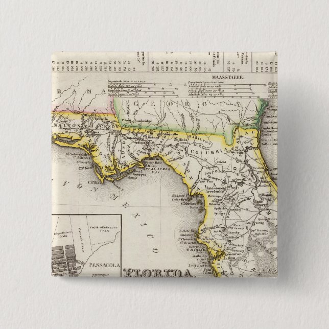 Florida 14 2 inch square button (Front)