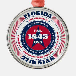 Florida 27th State Christmas Ornament