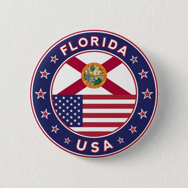 Florida 2 Inch Round Button (Front)