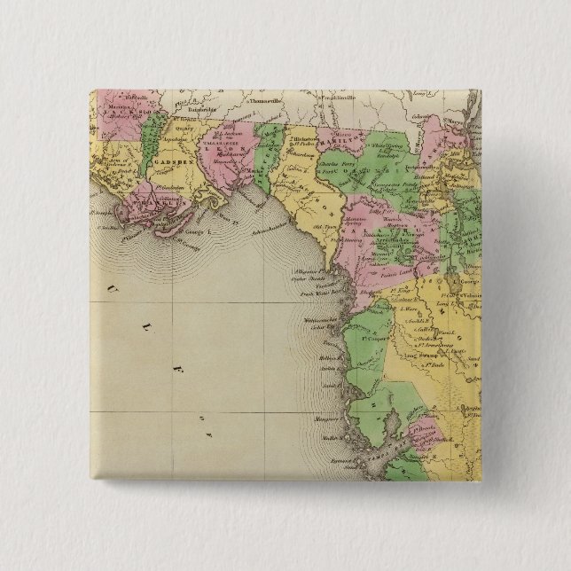 Florida 2 inch square button (Front)