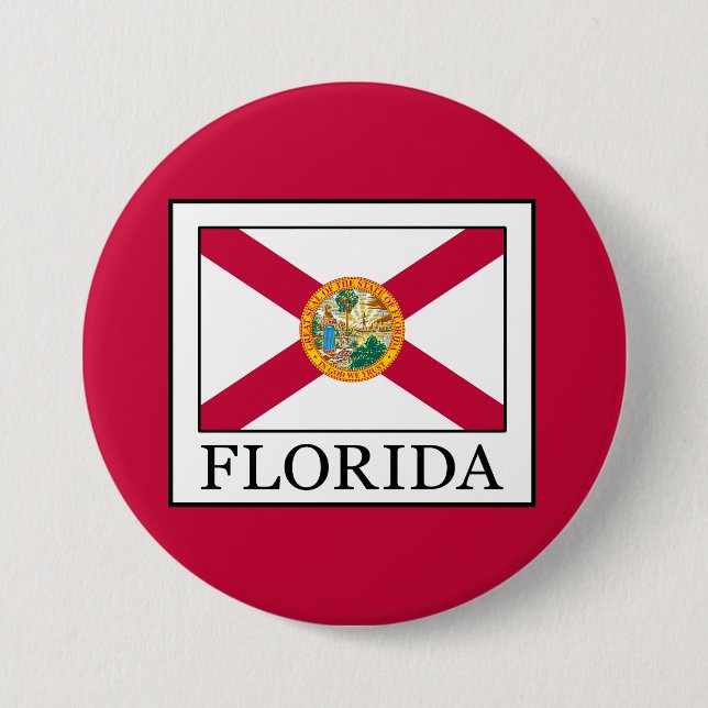 Florida 3 Inch Round Button (Front)