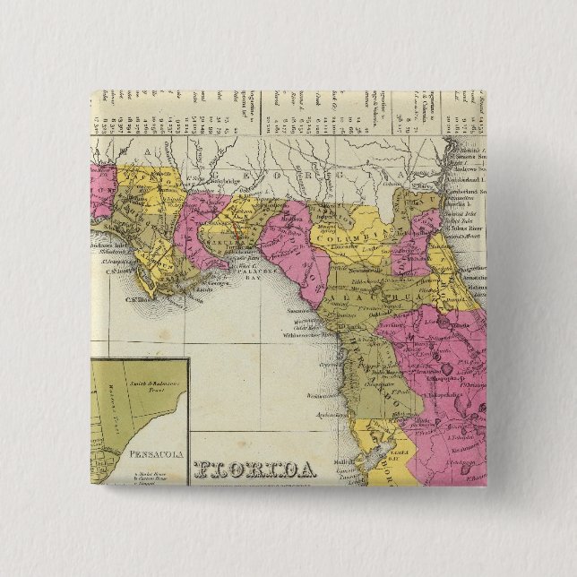 Florida 4 2 inch square button (Front)