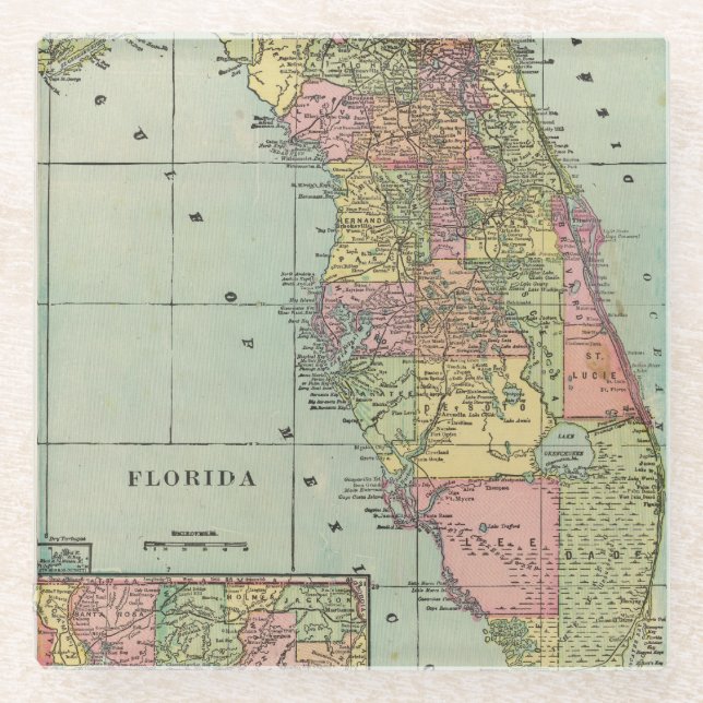 Florida 4 glass coaster (Front)