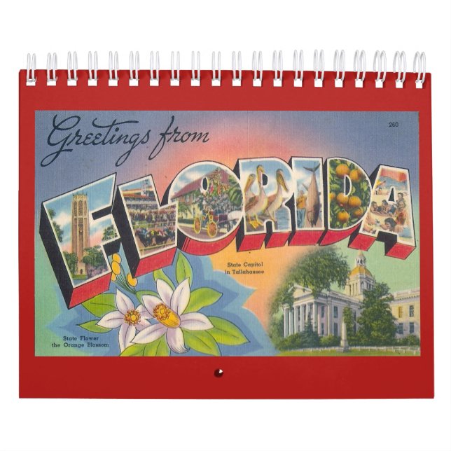 FLORIDA, a Vintage Year Calendar (Cover)