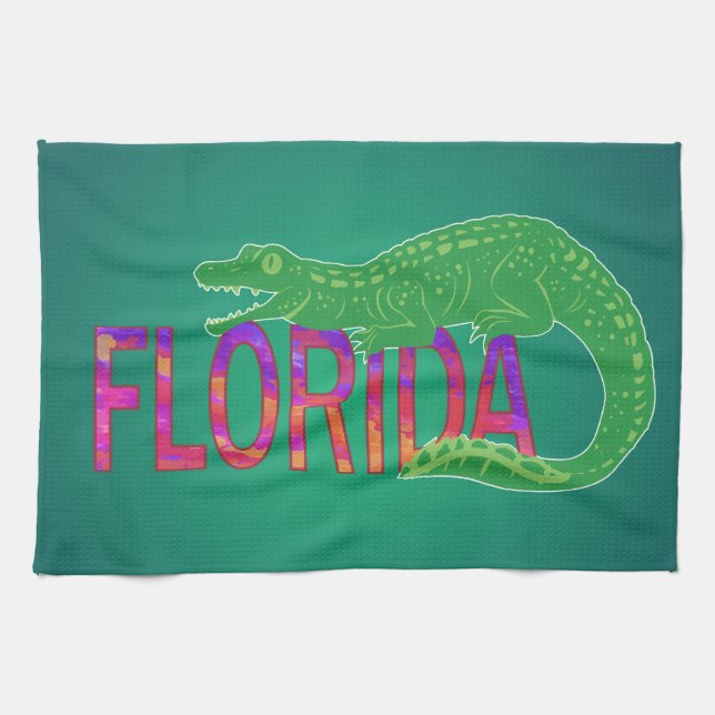 Florida Alligator Kitchen Towel (Horizontal)