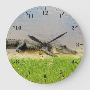 Florida alligator Nice and quiet Large Clock
