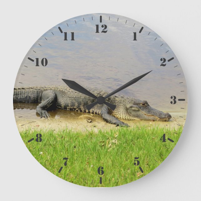 Florida alligator Nice and quiet Large Clock (Front)