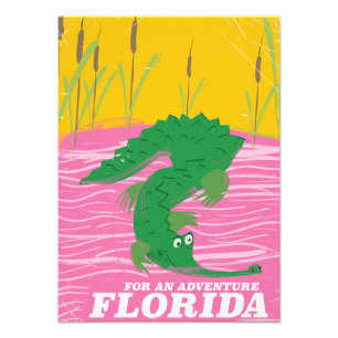 Florida Alligator vintage travel poster