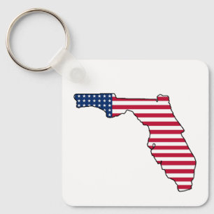 Florida American flag keychain