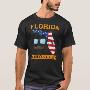 Florida America's Mullet  Patriotic American Flag T-Shirt