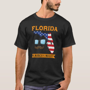 Florida America's Mullet  Patriotic American Flag T-Shirt