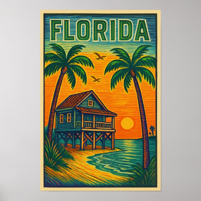 Florida Art Print Poster  (Front)