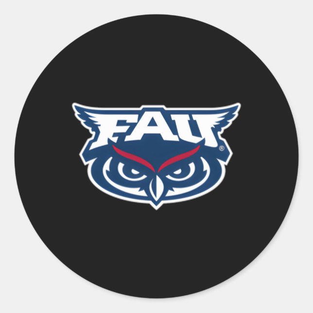 Florida Atlantic Owls Left Chest Icon Classic Round Sticker (Front)