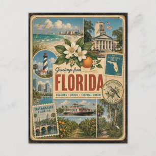 Florida Authentic Vintage Style Postcard