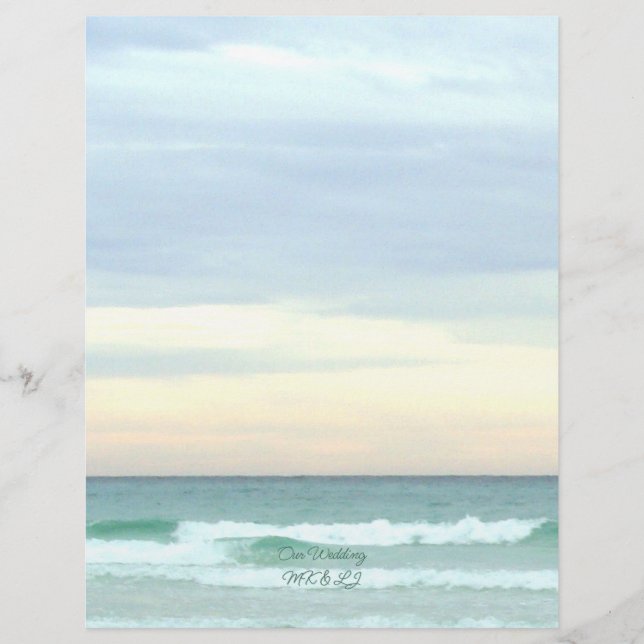 Florida Beach Double-Sided Blank Wedding Paper (Front)