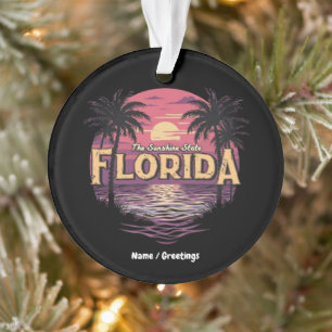 Florida Beach During Sunset Overlooking Ocean Ornament