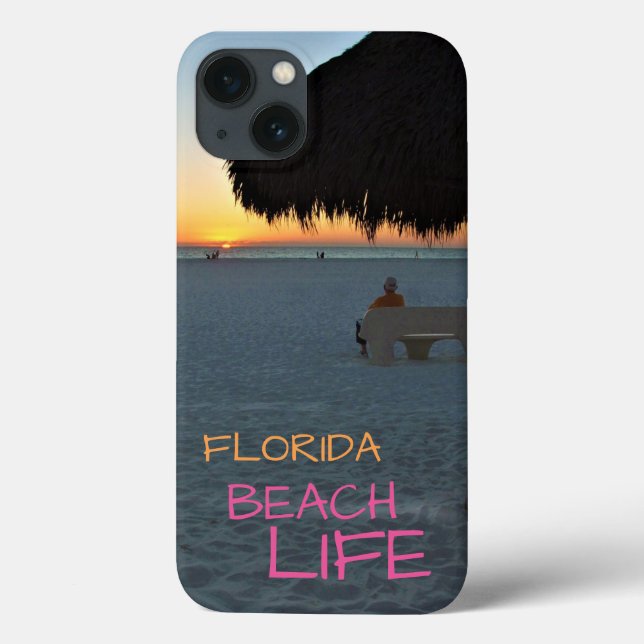 Florida Beach Late Evening with Man on Bench Case-Mate iPhone Case (Back)